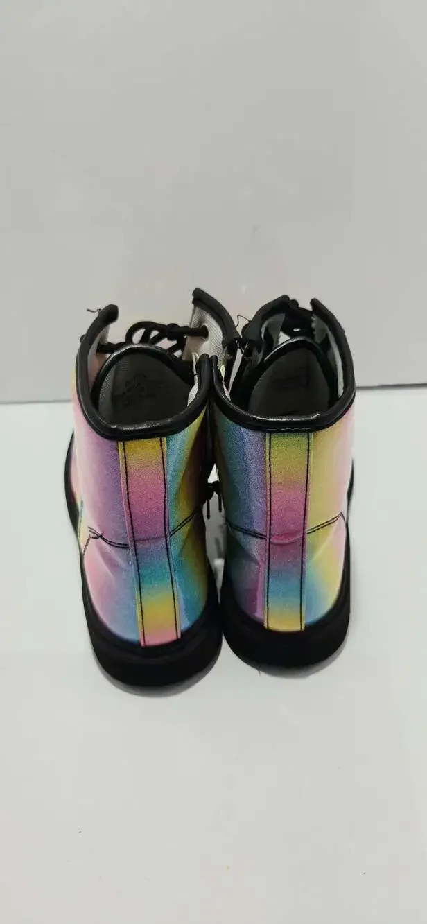 Vybe Junior Rainbow Glitter Combat Boots Size 2